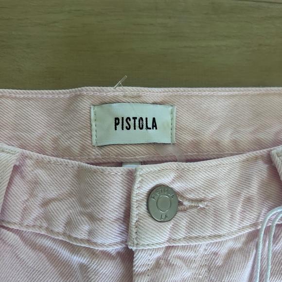 Pistola NWT Lexi mid rise bowed straight blush pink jeans size 31 - Picture 9 of 11